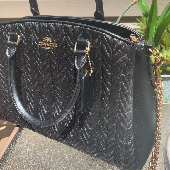 SOLD/Authentic Coach Quilted Calf leather Shoulder - Picture 7 of 8